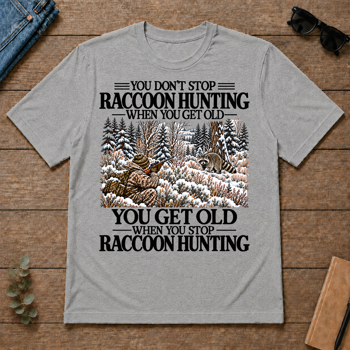 Don't Stop Raccoon Hunting Snow - sport-grey - TS2D-SportGrey