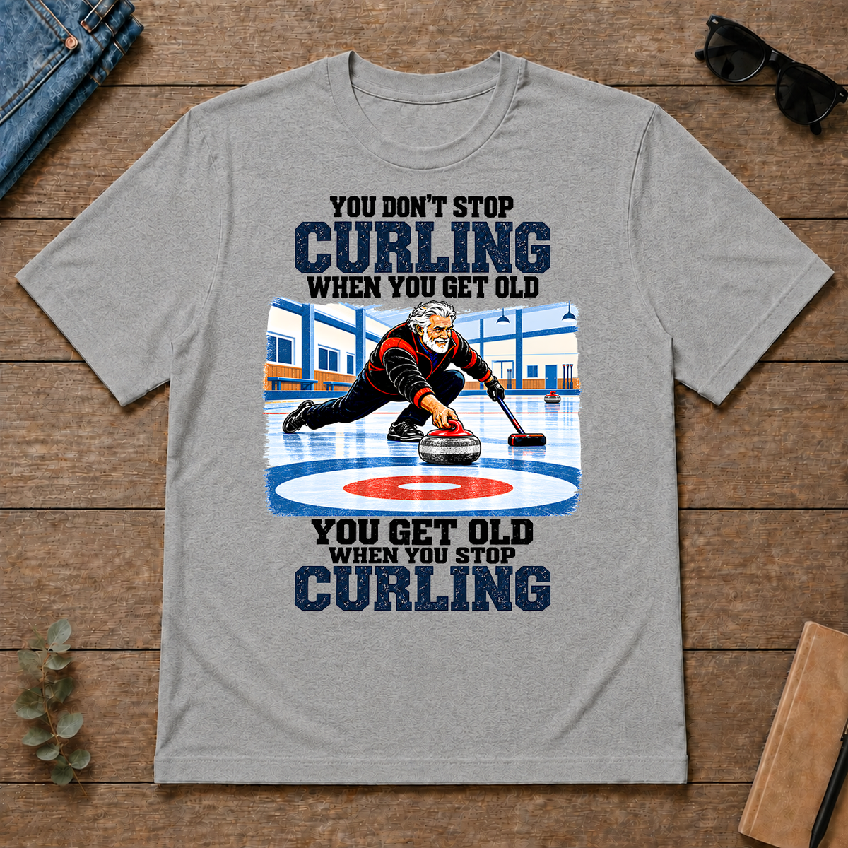 You Get Old When You Stop Curling - sport-grey - TS2D-SportGrey