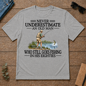 Never Underestimate An Old Man Fishing 80s - sport-grey - TS2D-SportGrey