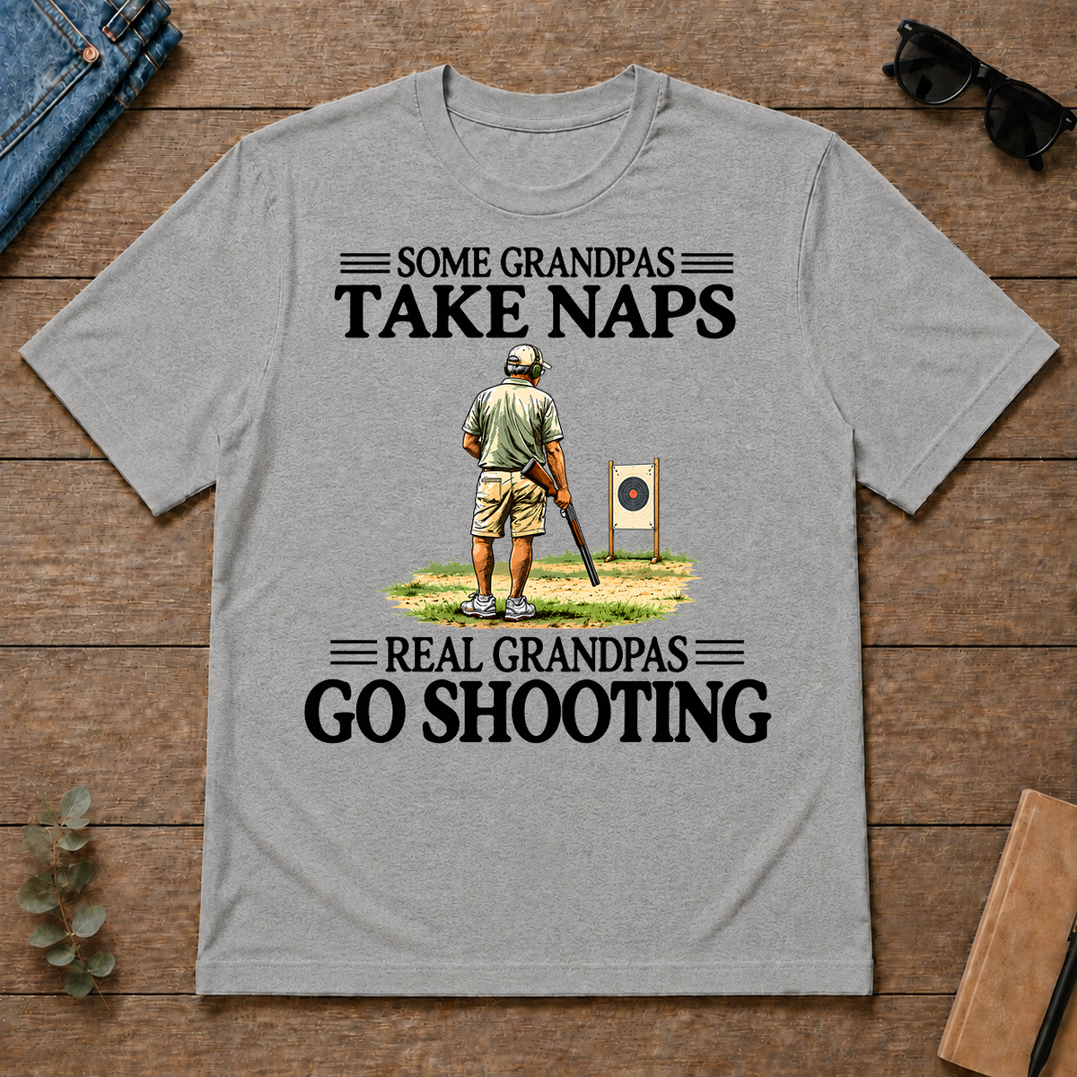 Real Grandpas Go Shooting Vintage - sport-grey - TS2D-SportGrey