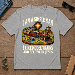 I Like Model Trains & Believe In Jesus - sport-grey - TS2D-SportGrey