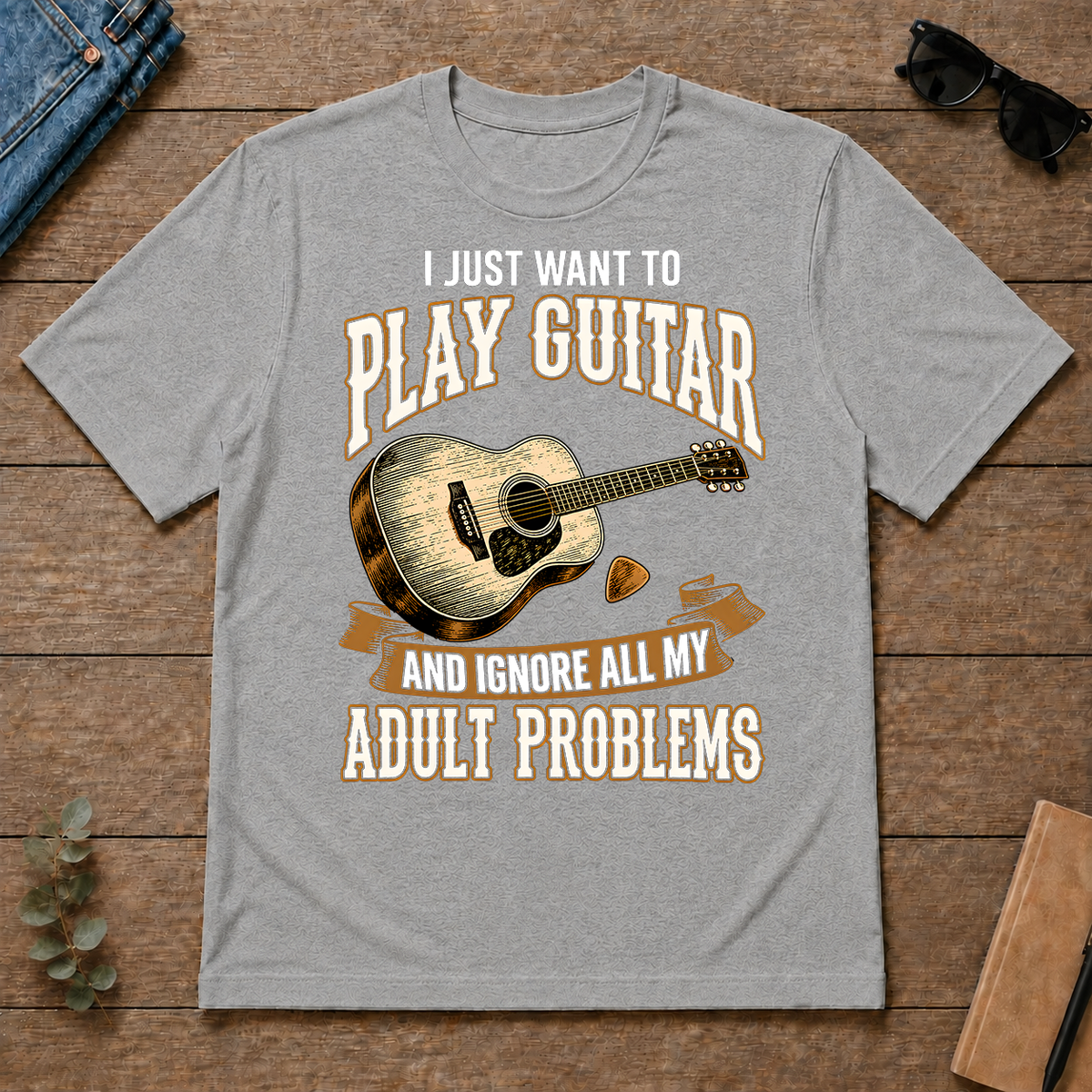 Vintage I Just Want To Play Guitar - sport-grey - TS2D-SportGrey