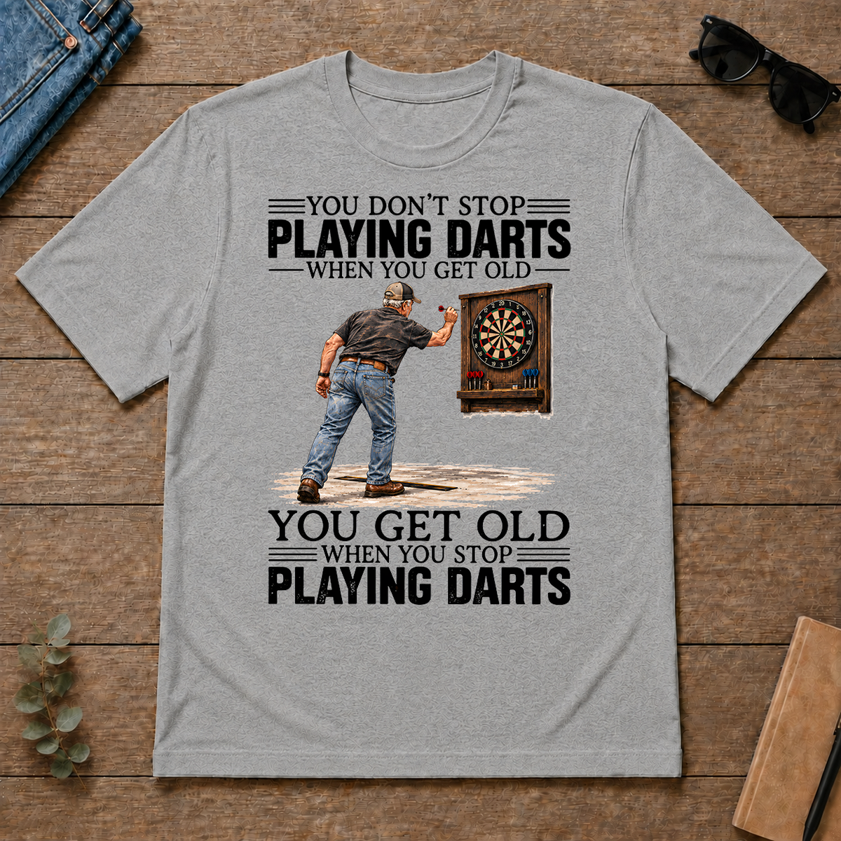 You Get old When You Stop Playing Darts - sport-grey - TS2D-SportGrey