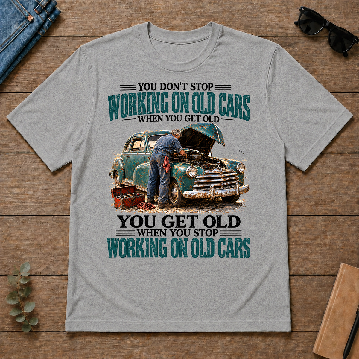 Working On Old Cars You Get Old When You Stop - sport-grey - TS2D-SportGrey