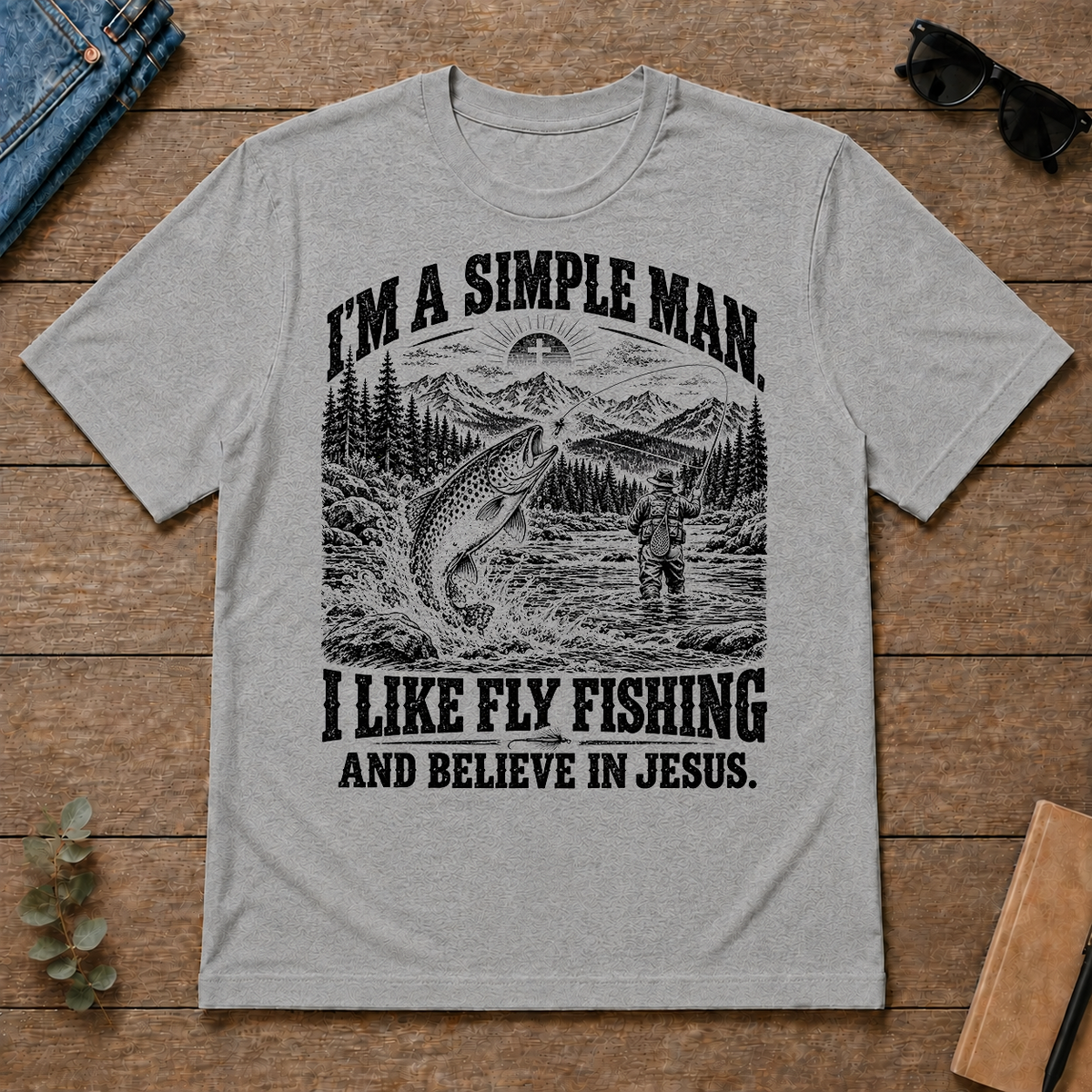 I like Fly Fishing Believe In Jesus - sport-grey - TS2D-SportGrey