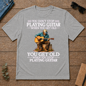 Old Man Don't Stop Playing Guitar - sport-grey - TS2D-SportGrey