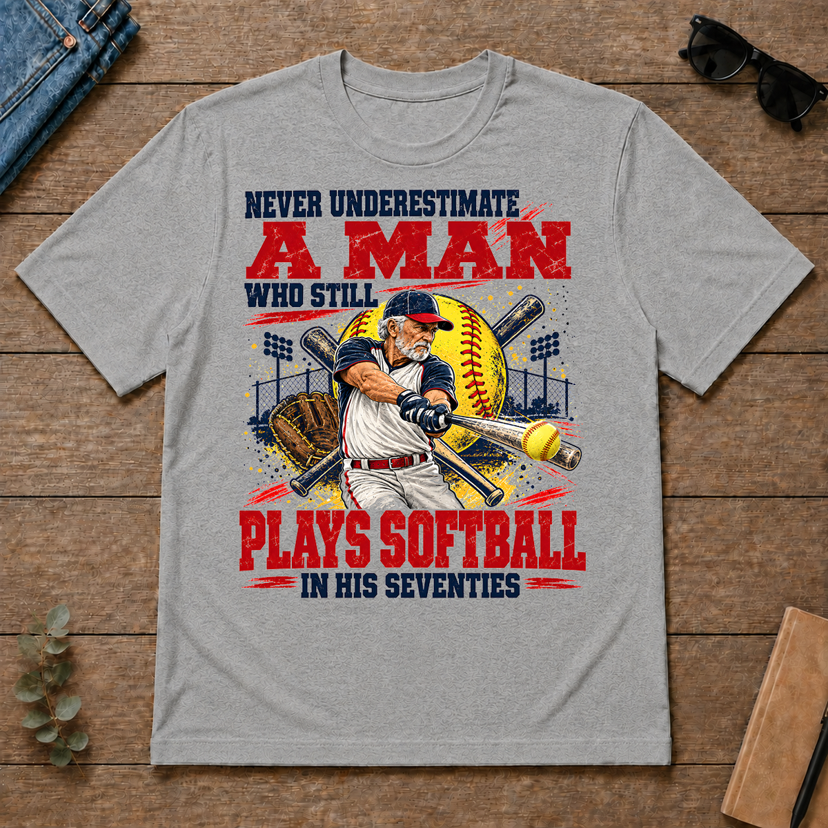A Man Still Plays Softball In His 70s - sport-grey - TS2D-SportGrey