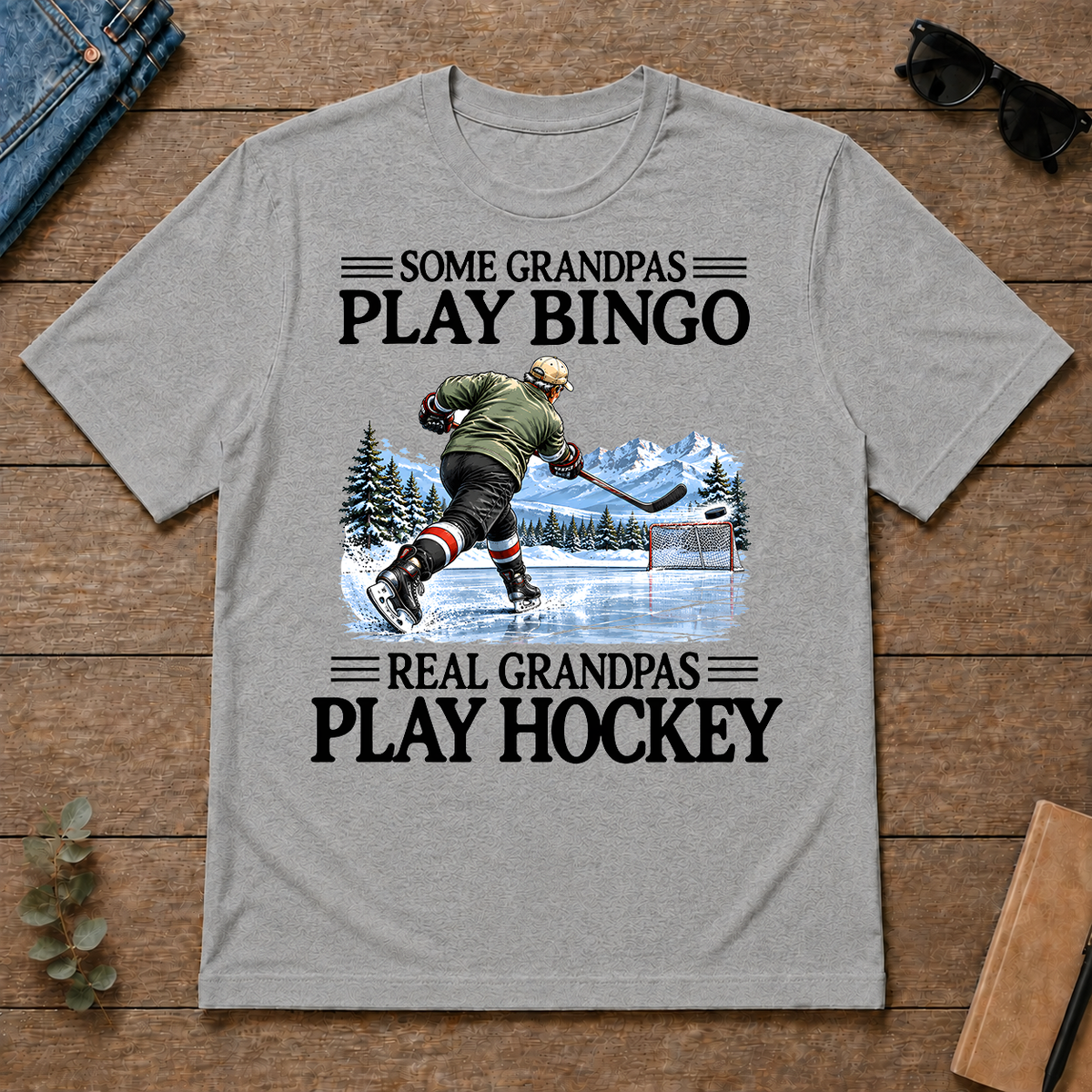 Some Grandpas Play Bingo Real Grandpas Play Hockey - sport-grey - TS2D-SportGrey