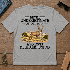 Never Underestimate An Old Man Who Loves Mule Deer Hunting - sport-grey - TS2D-SportGrey