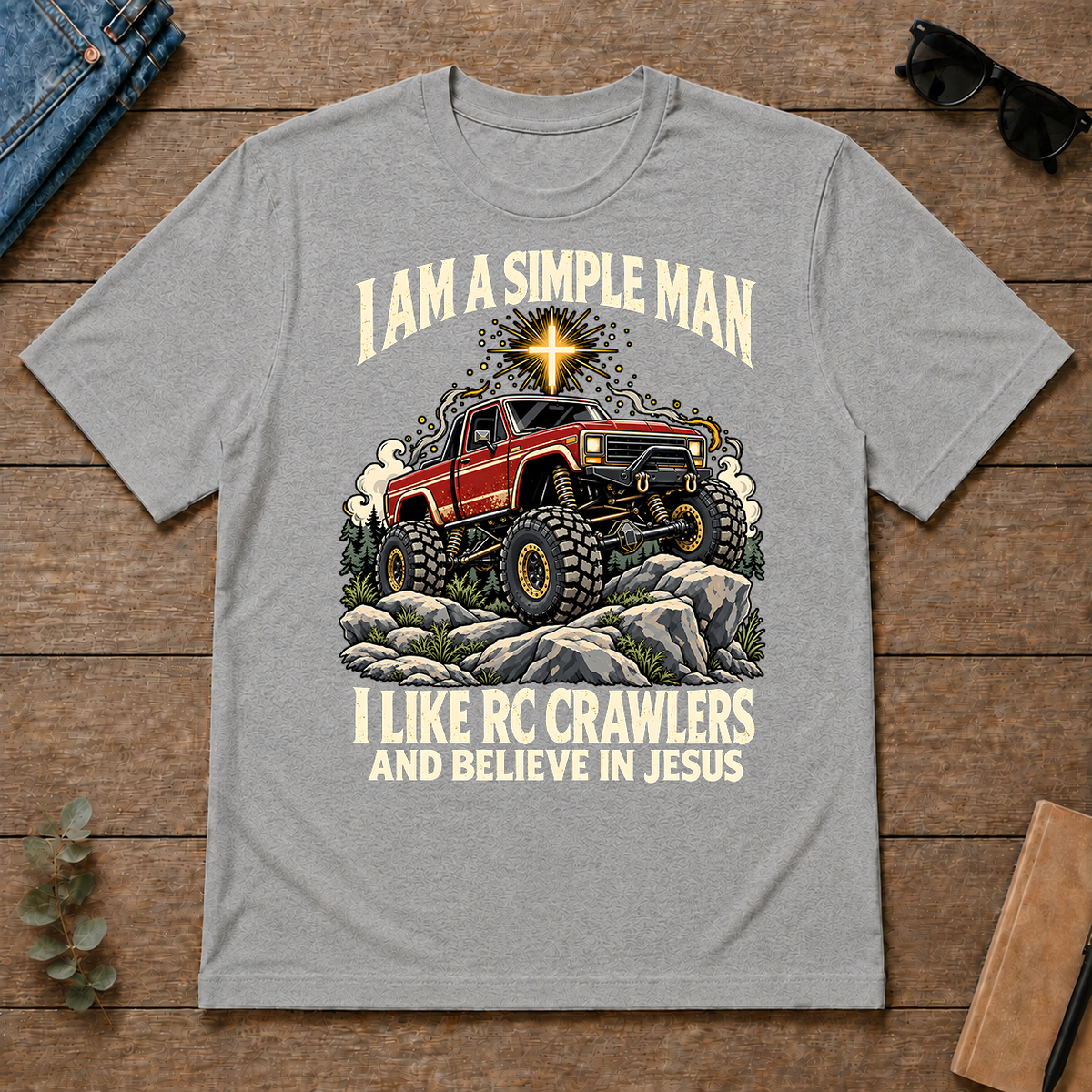 I Like RC Crawlers & Believe In Jesus - sport-grey - TS2D-SportGrey