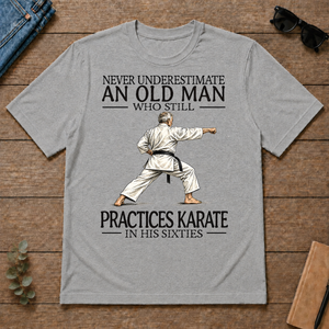 An Old Man Who Still Pratices Karate In His Sixties - sport-grey - TS2D-SportGrey