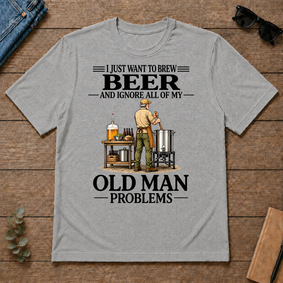 I Just Want To Brew Beer Vintage - sport-grey - TS2D-SportGrey