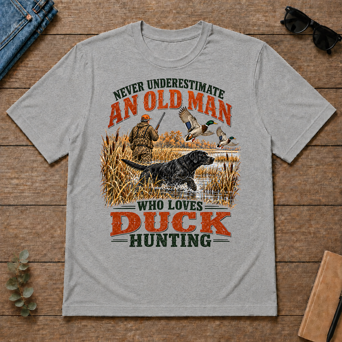 An Old Man Loves Duck Hunting - sport-grey - TS2D-SportGrey
