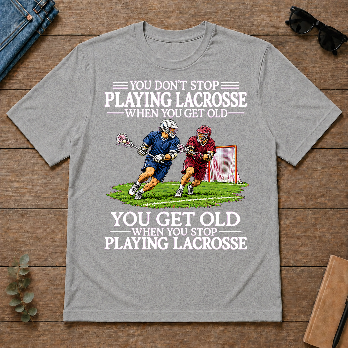 Old Man Don't Stop Lacrosse - sport-grey - TS2D-SportGrey