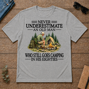Never Underestimate An Old Man Camping 80s - sport-grey - TS2D-SportGrey