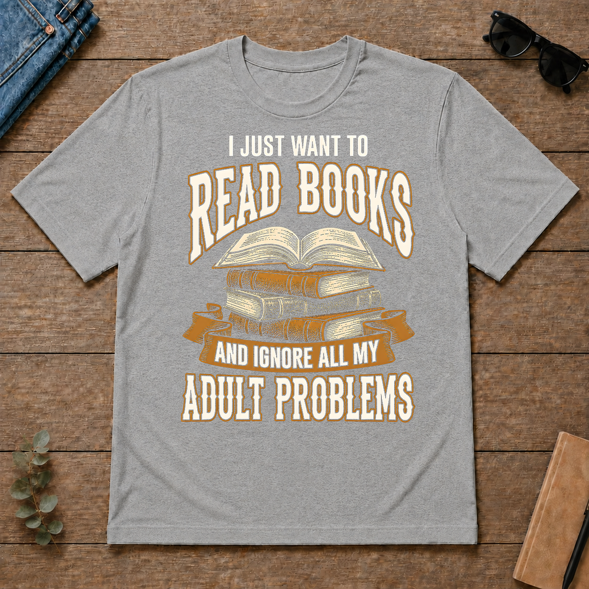 Vintage I Just Want To Read Books - sport-grey - TS2D-SportGrey