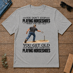 Vintage You Get Old When You Stop Playing Horseshoes - sport-grey - TS2D-SportGrey