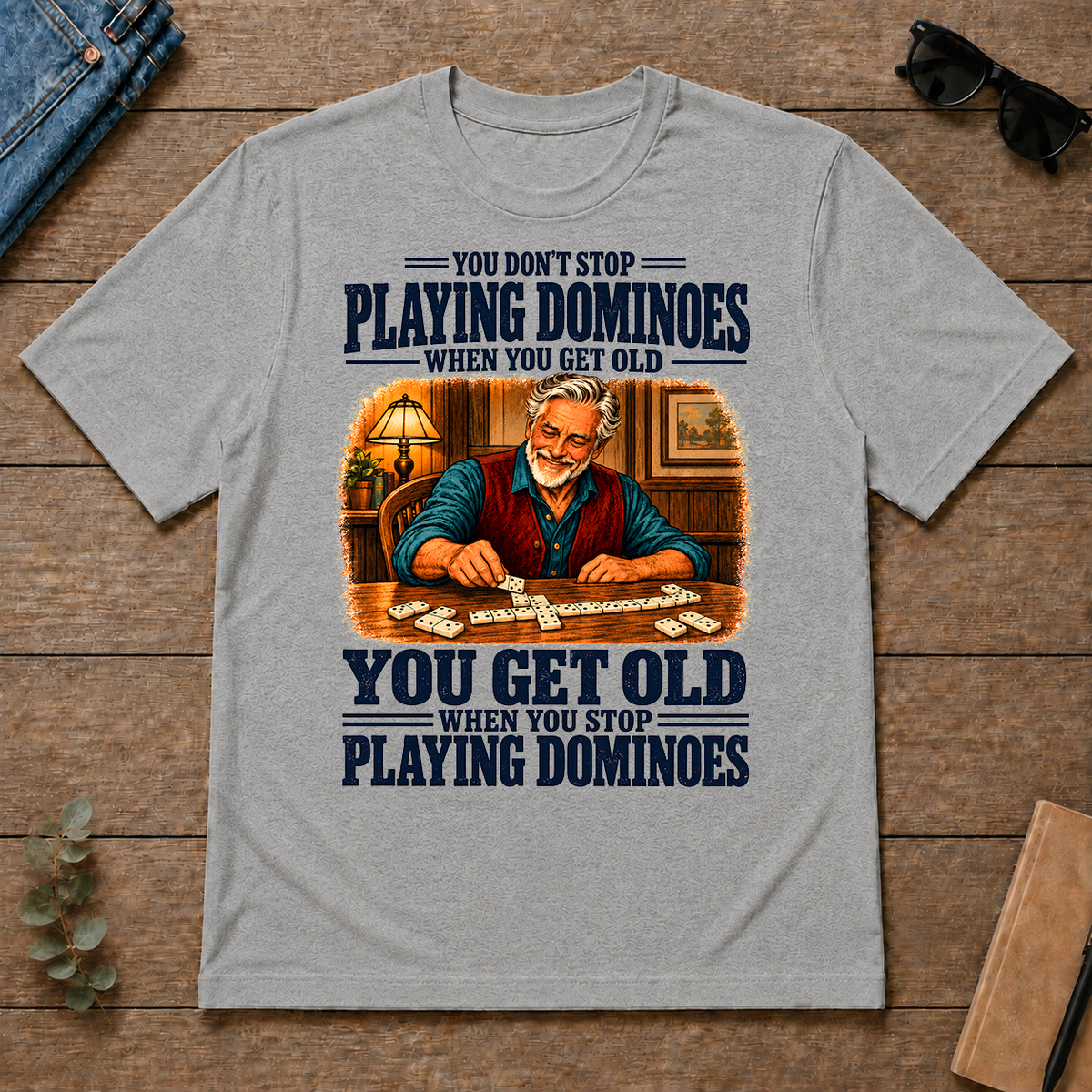 You Get Old When You Stop Playing Dominoes - sport-grey - TS2D-SportGrey