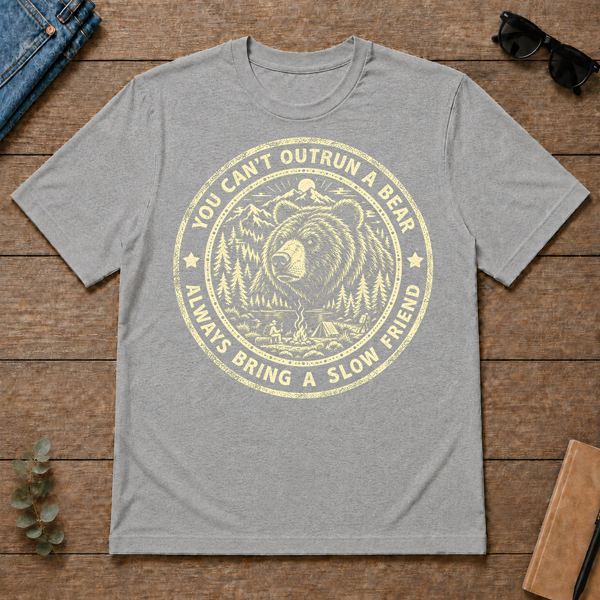 You Can't Outrun A Bear Always Bring A Slow Friend - sport-grey - TS2D-SportGrey