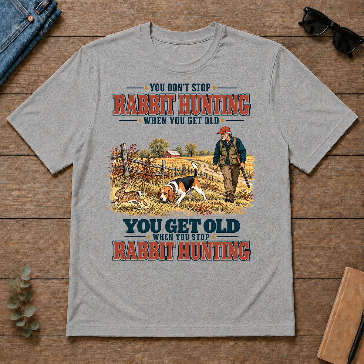 You Get Old When You Stop Rabbit Hunting With Beagle - sport-grey - TS2D-SportGrey