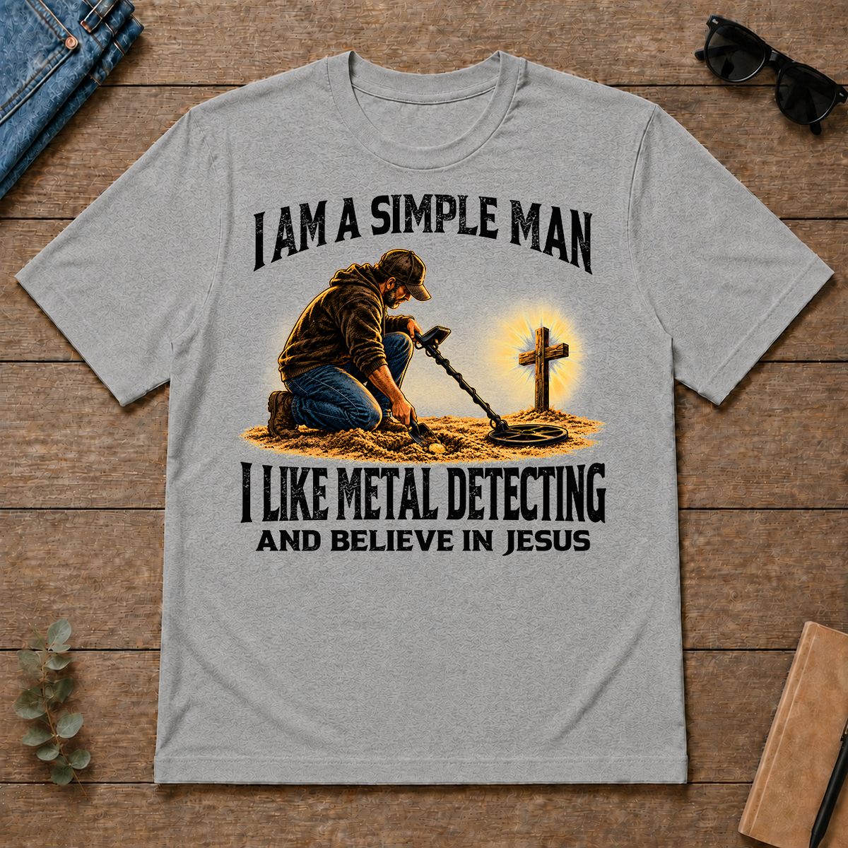 I Am Simple Man I Like Metal Detecting - sport-grey - TS2D-SportGrey