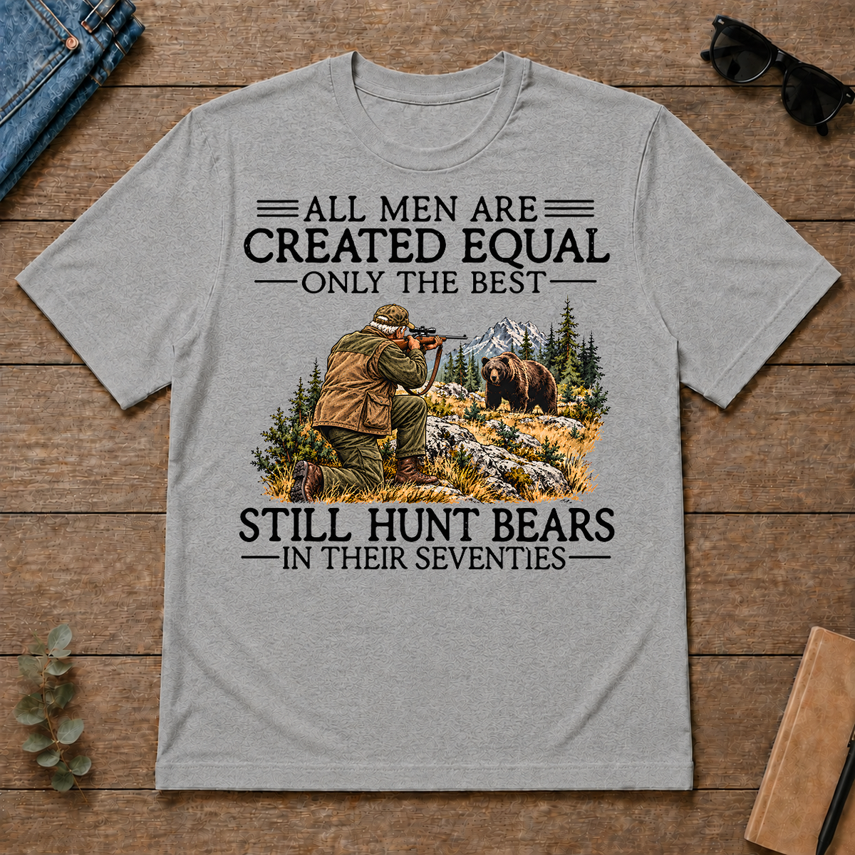 All Men Are Created Equal Bear Hunting 70s - sport-grey - TS2D-SportGrey