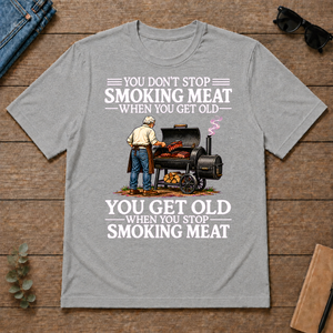 Old Man Don't Stop Smoking Meat - sport-grey - TS2D-SportGrey