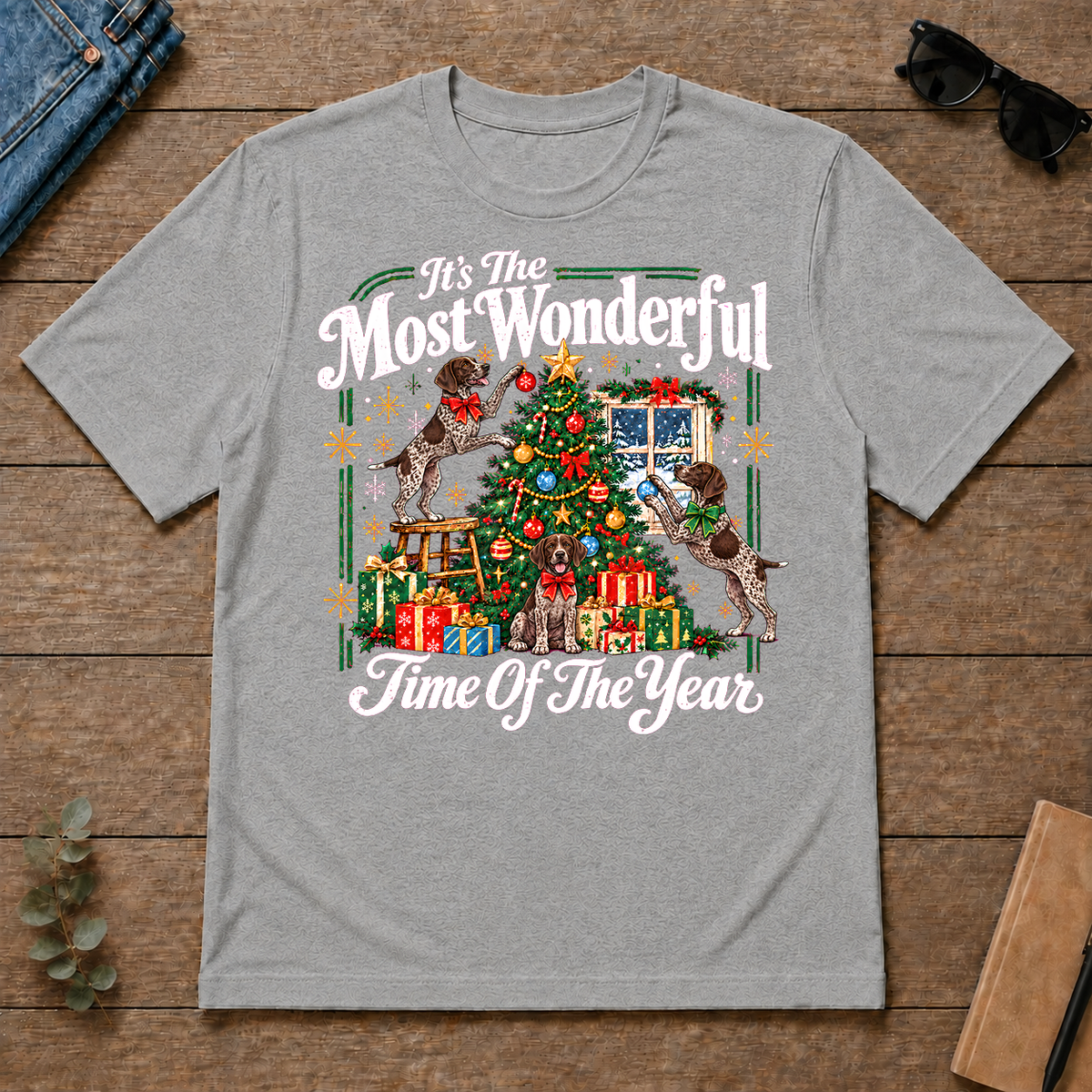 Wonderful Christmas German Shorthaired Pointer - sport-grey - TS2D-SportGrey