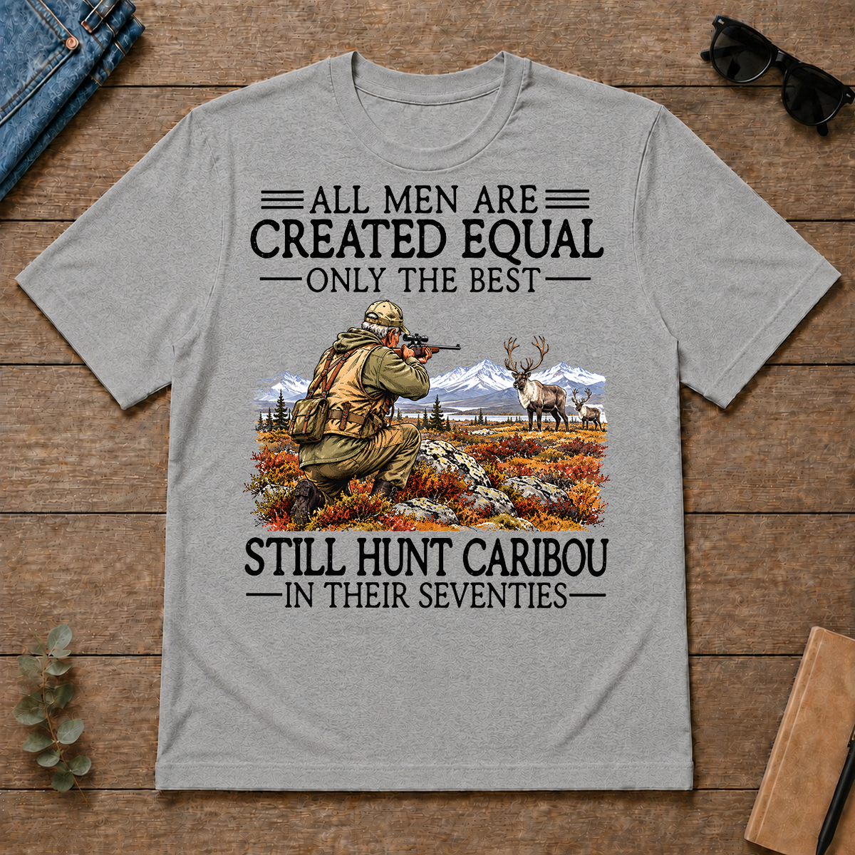 All Men Are Created Equal Caribou Hunting 70s - sport-grey - TS2D-SportGrey