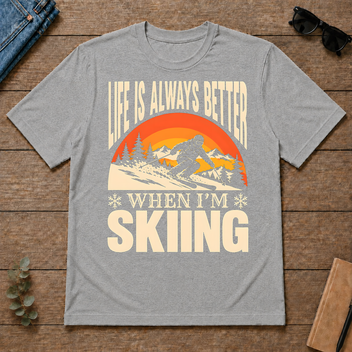 Vintage Life Is Always Better When I Am Skiing - sport-grey - TS2D-SportGrey