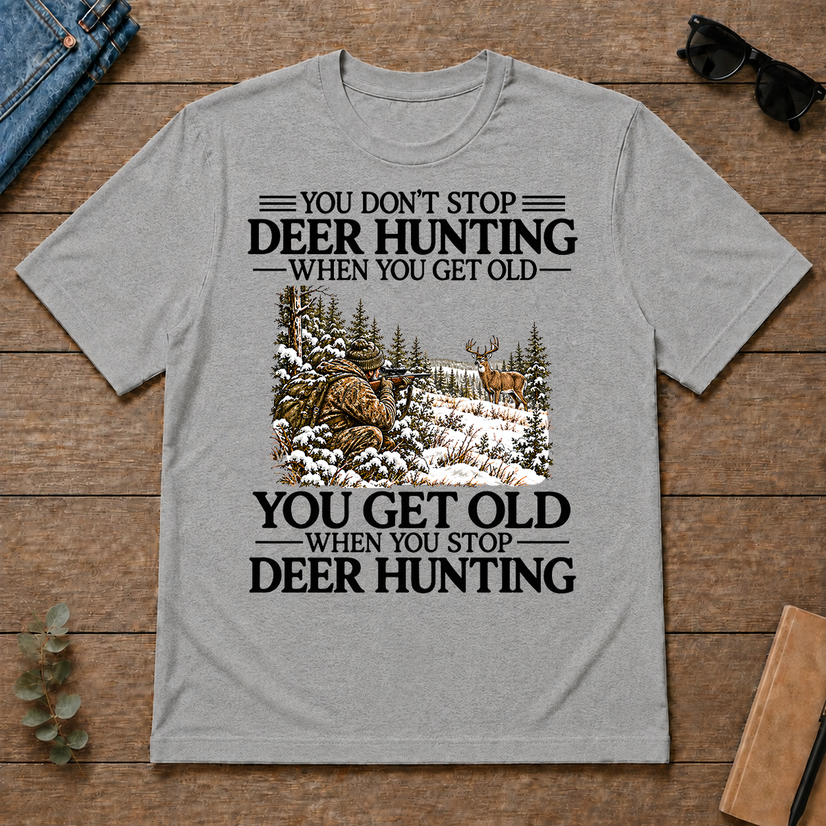 Don't Stop Deer Hunting Snow - sport-grey - TS2D-SportGrey