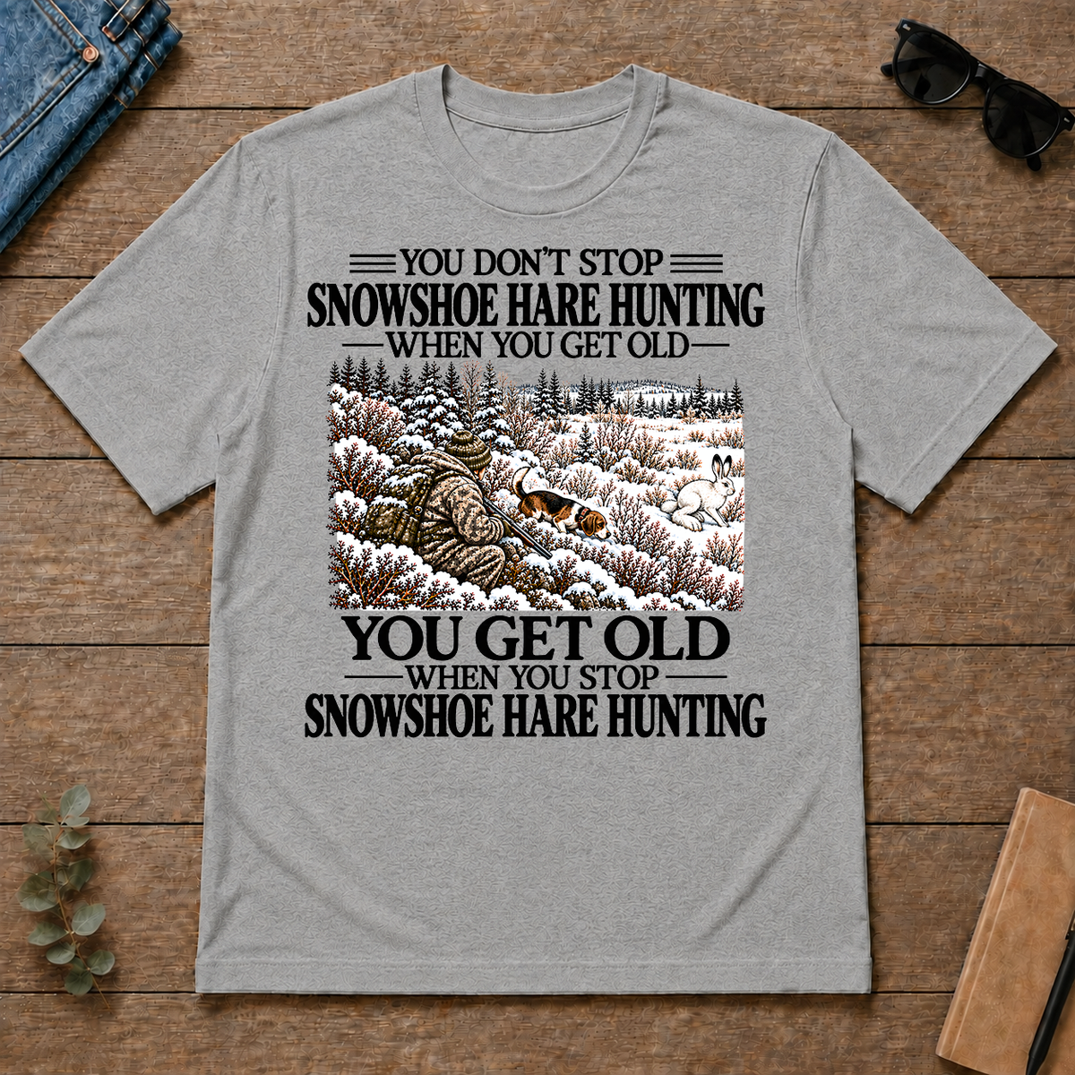 Don't Stop Snowshoe Hare Hunting Snow - sport-grey - TS2D-SportGrey