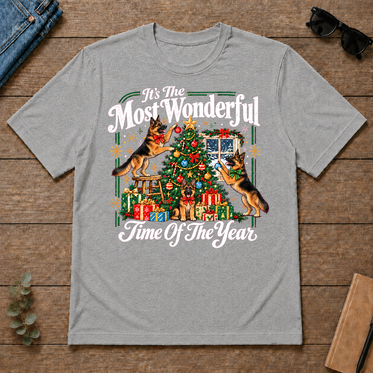 Wonderful Christmas German Shepherd - sport-grey - TS2D-SportGrey