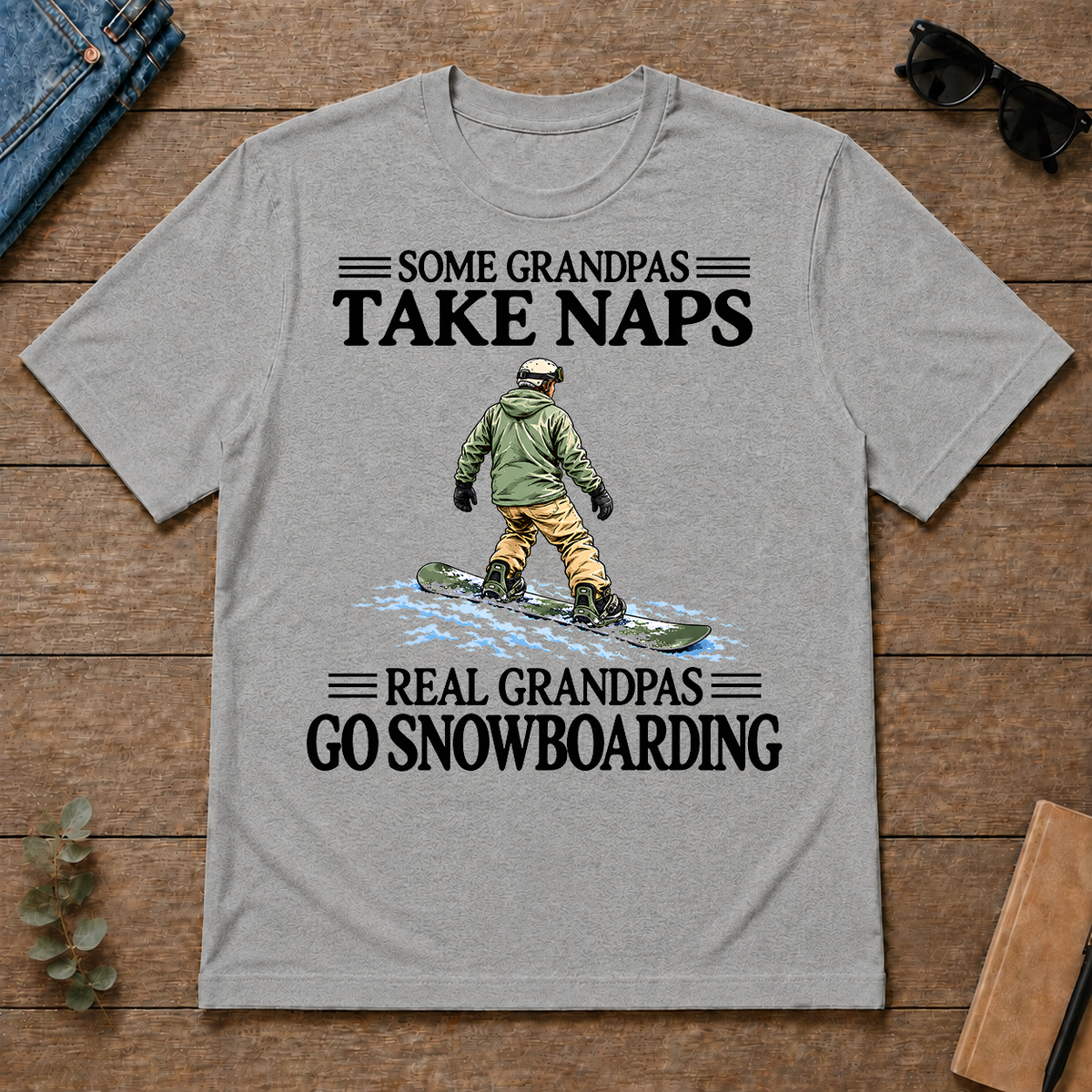Real Grandpas Go Snowboarding Vintage - sport-grey - TS2D-SportGrey