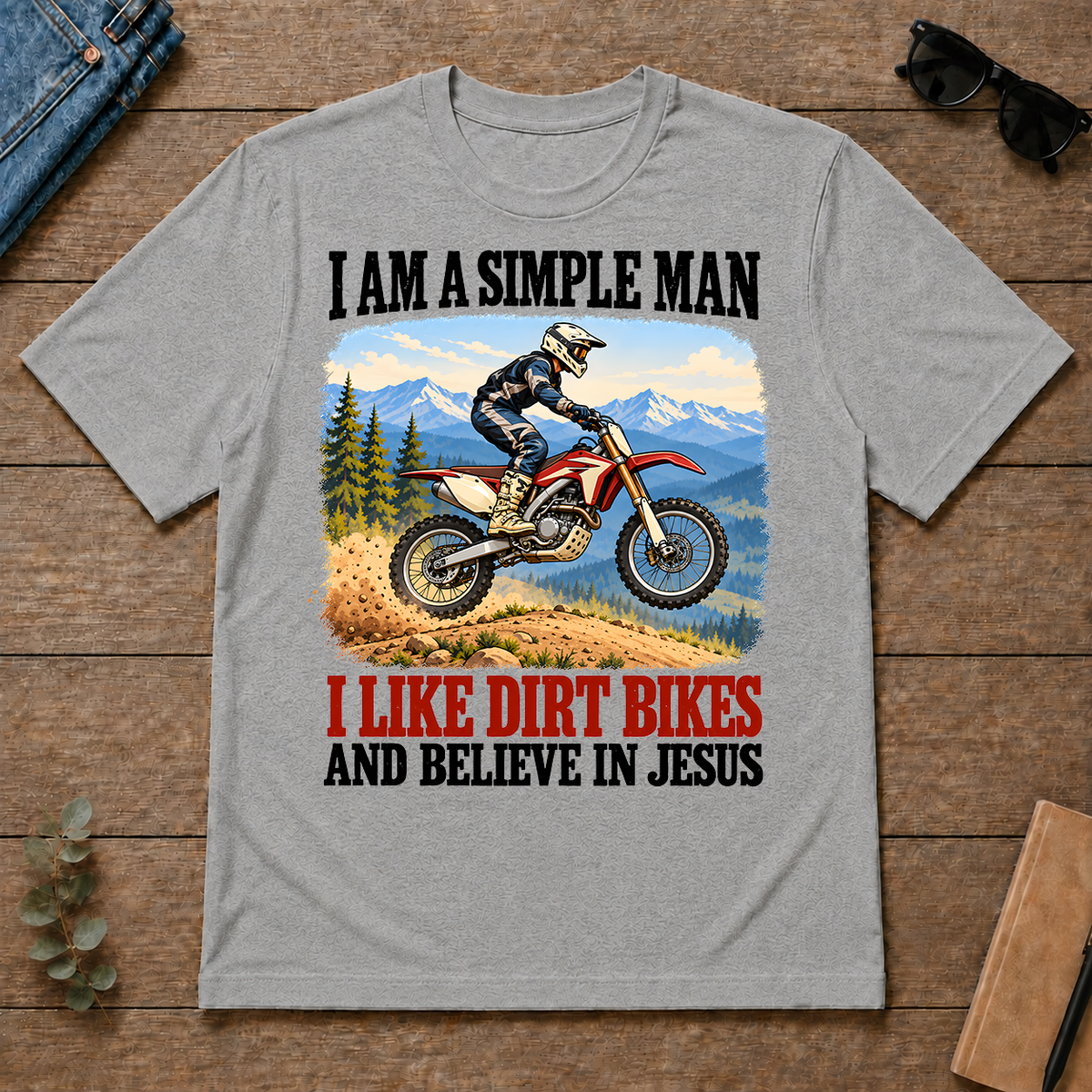 I Like Dirt Bikes And Believe In Jesus - sport-grey - TS2D-SportGrey