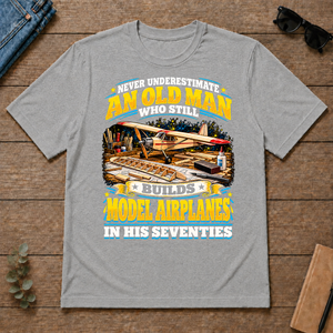 Yellow An Old Man Still Builds Model Airplanes In His Seventies - sport-grey - TS2D-SportGrey