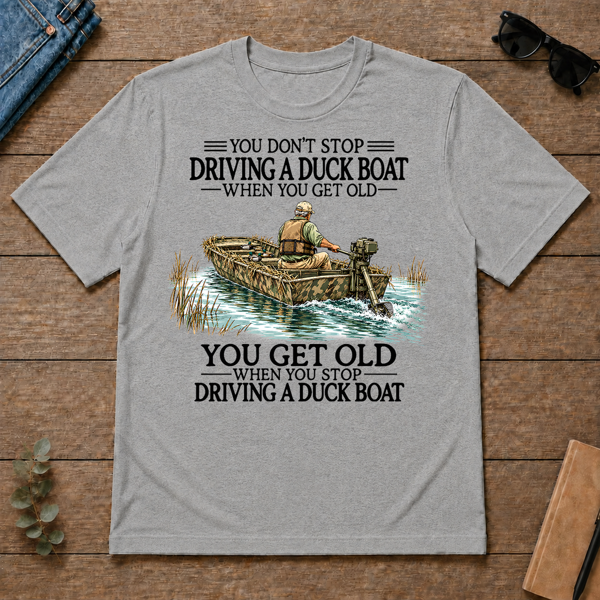 Don't Stop Driving Duck Boat - sport-grey - TS2D-SportGrey