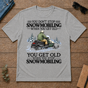 Don't Stop Snowmobiling Vintage Art - sport-grey - TS2D-SportGrey