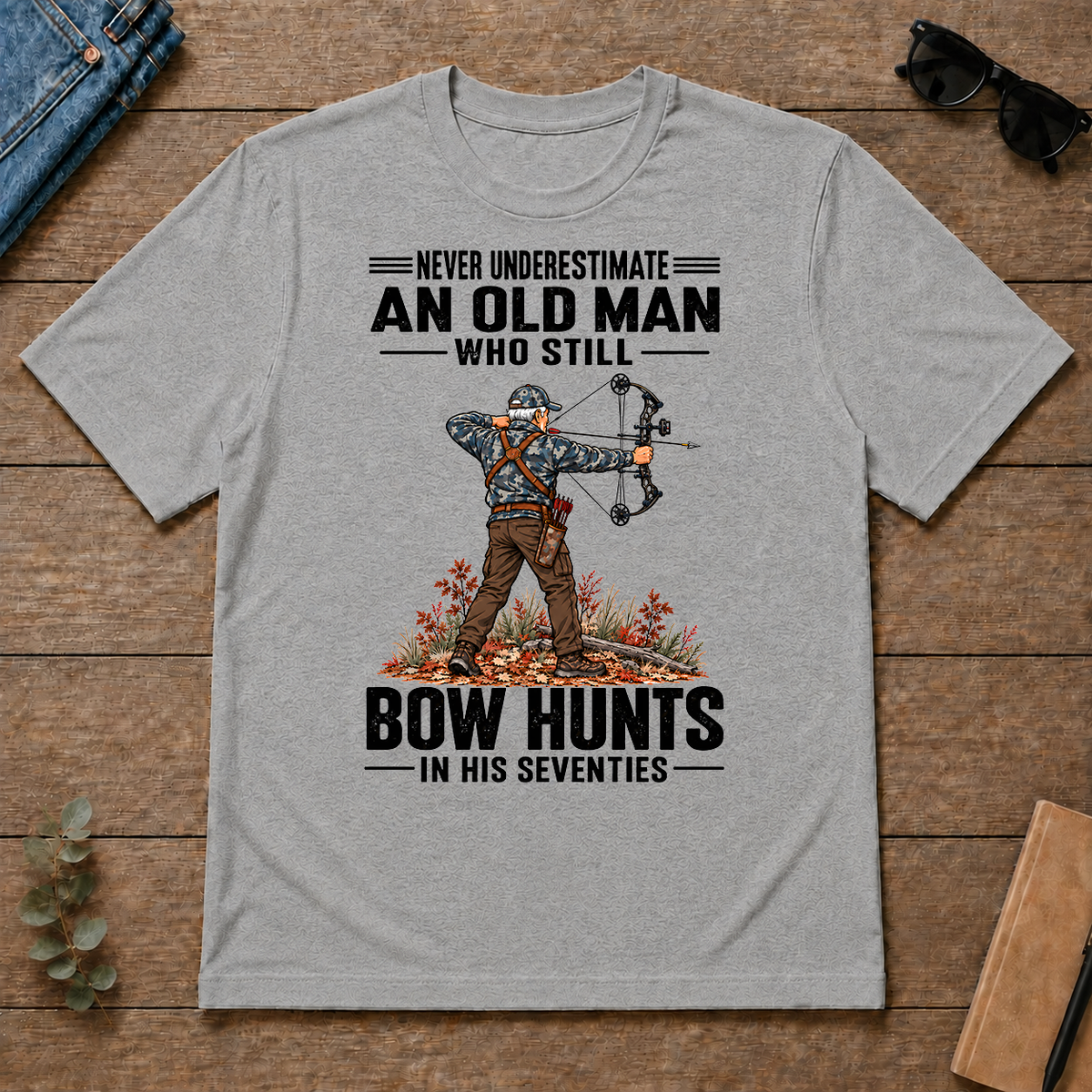An Old Man Still Bow Hunts In His 70s - sport-grey - TS2D-SportGrey