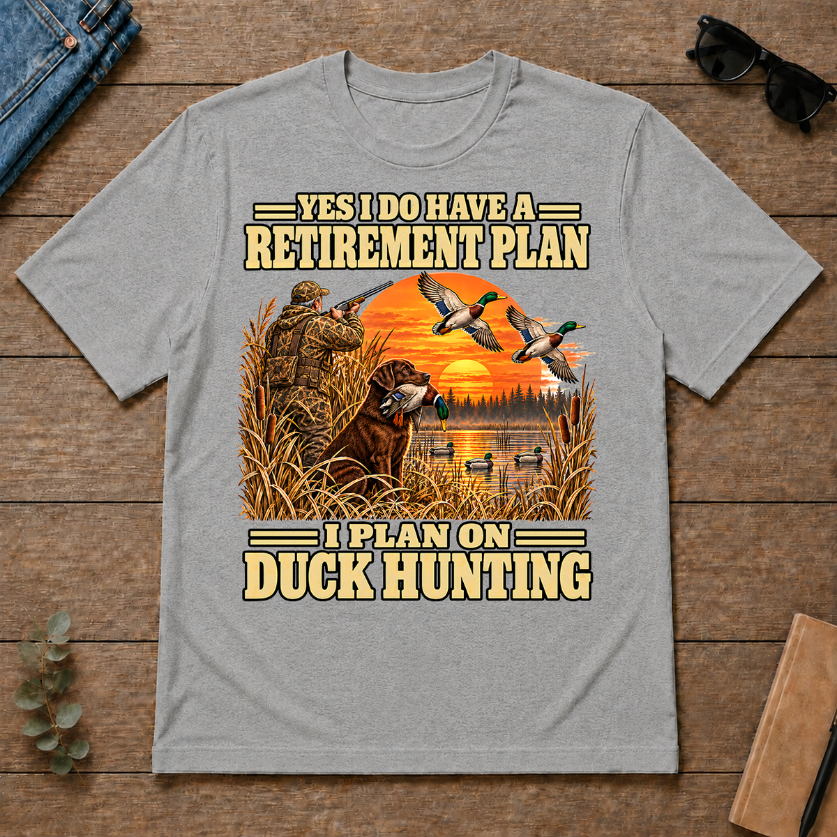 I Plan On Duck Hunting Vintage - sport-grey - TS2D-SportGrey