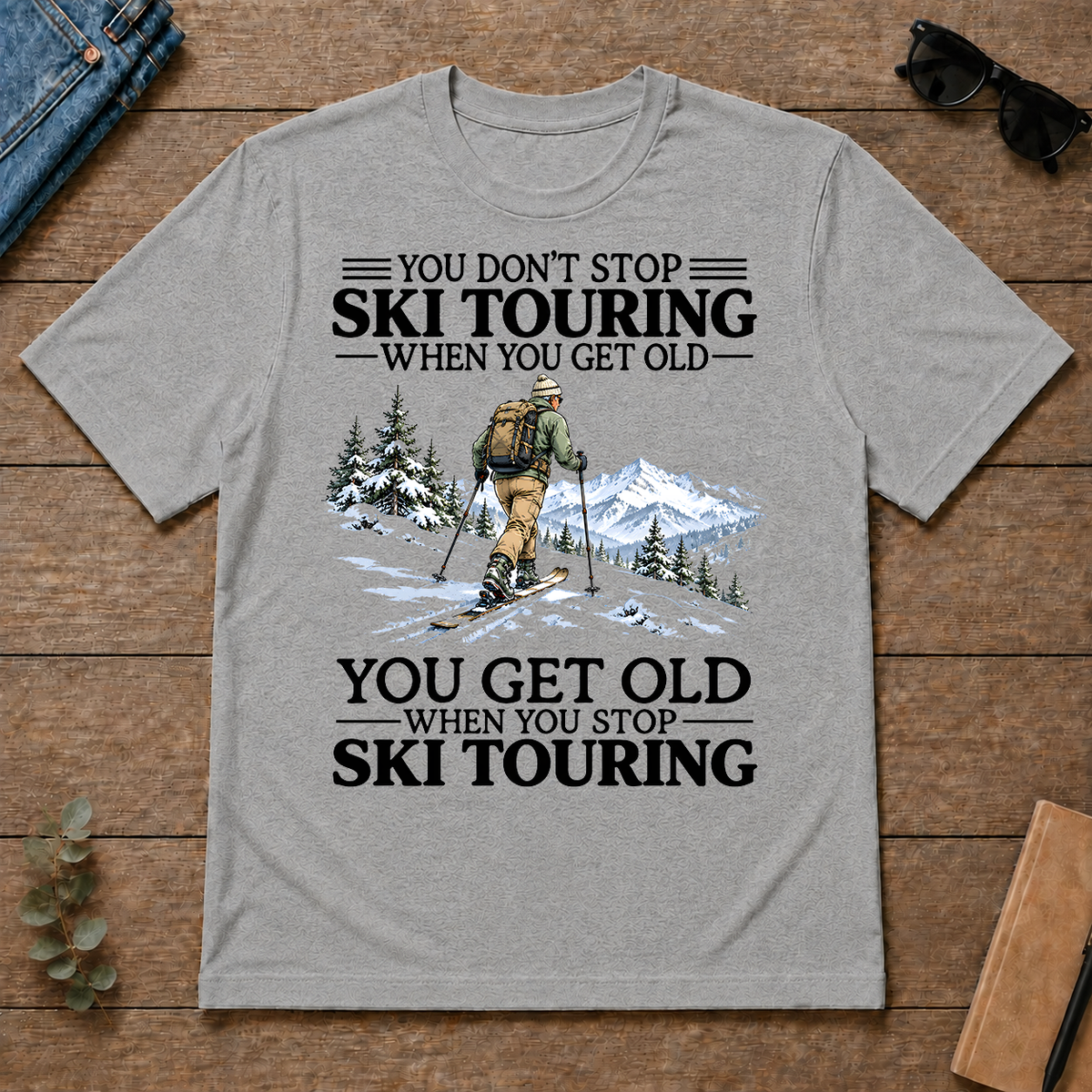 Don't Stop Ski Touring Vintage Art - sport-grey - TS2D-SportGrey