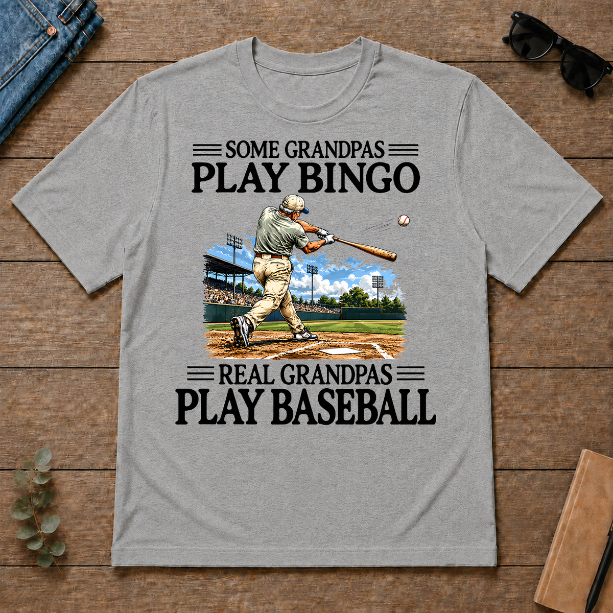 Some Grandpas Play Bingo Real Grandpas Play Baseball - sport-grey - TS2D-SportGrey