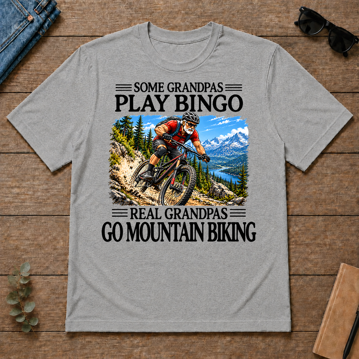 Some Grandpas Play Bingo Real Grandpas Go Mountain Biking - sport-grey - TS2D-SportGrey