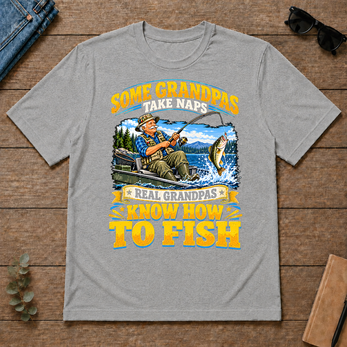 Real Grandpas Know How To Fish - sport-grey - TS2D-SportGrey