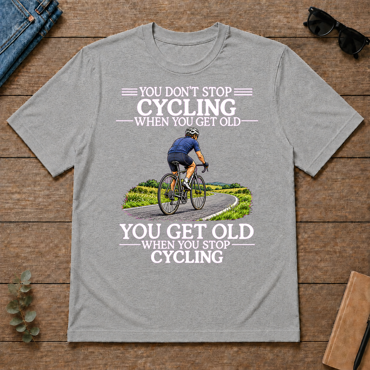 Old Man Don't Stop Cycling - sport-grey - TS2D-SportGrey