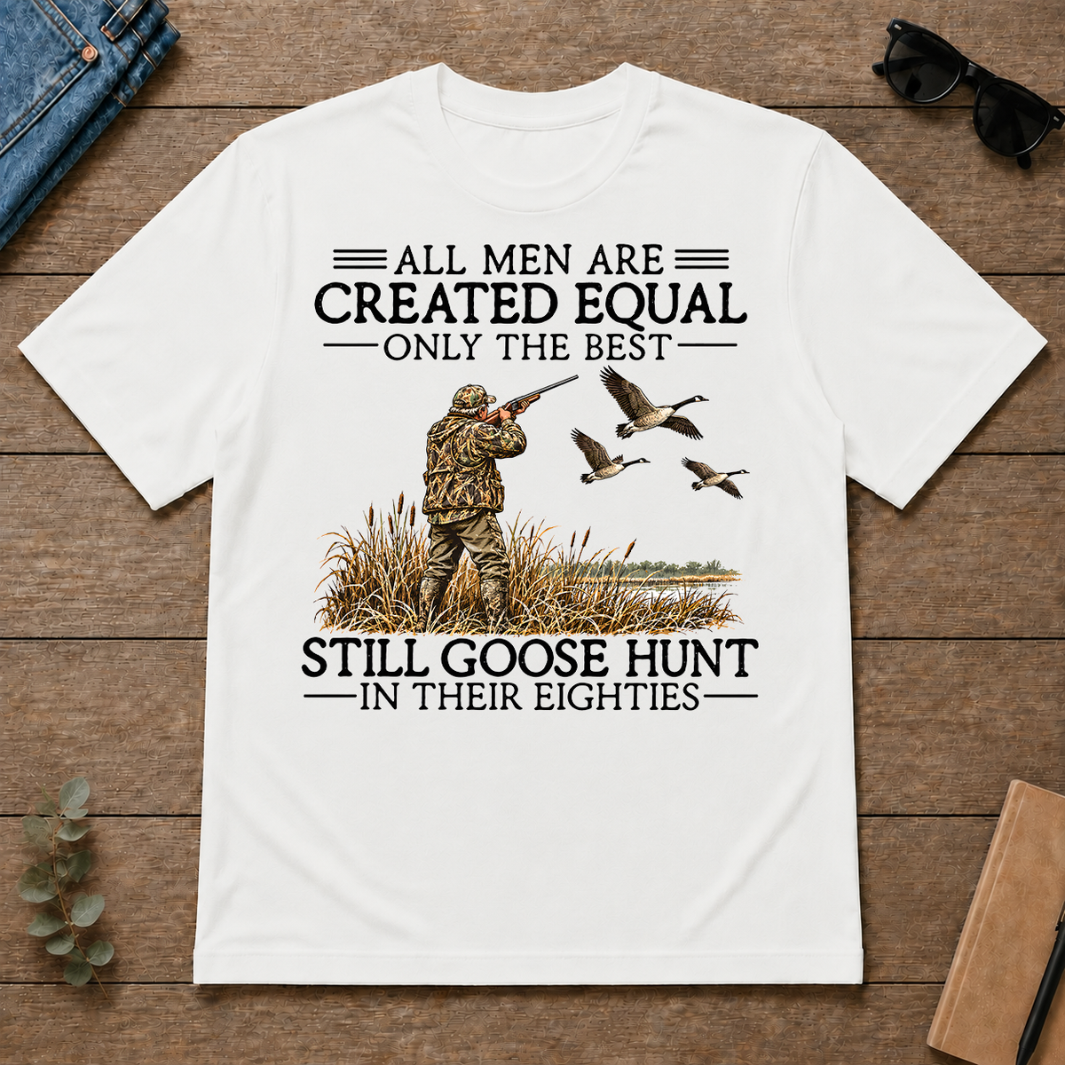 All Men Are Created Equal Goose Hunting 80s - white - TS2D-White