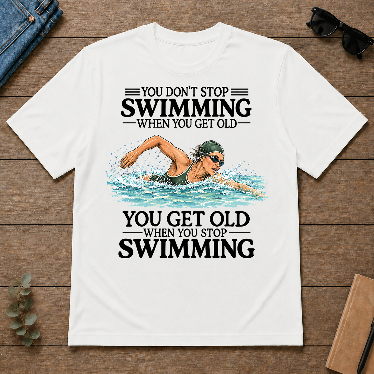 Don't Stop Swimming - white - TS2D-White