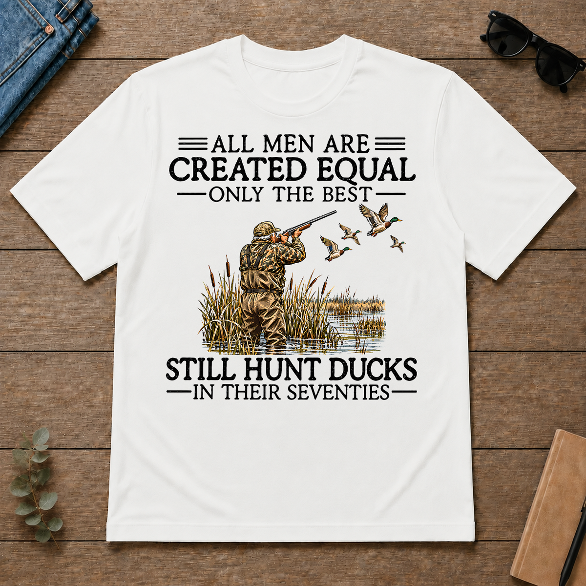 All Men Are Created Equal Duck Hunting 70s - white - TS2D-White