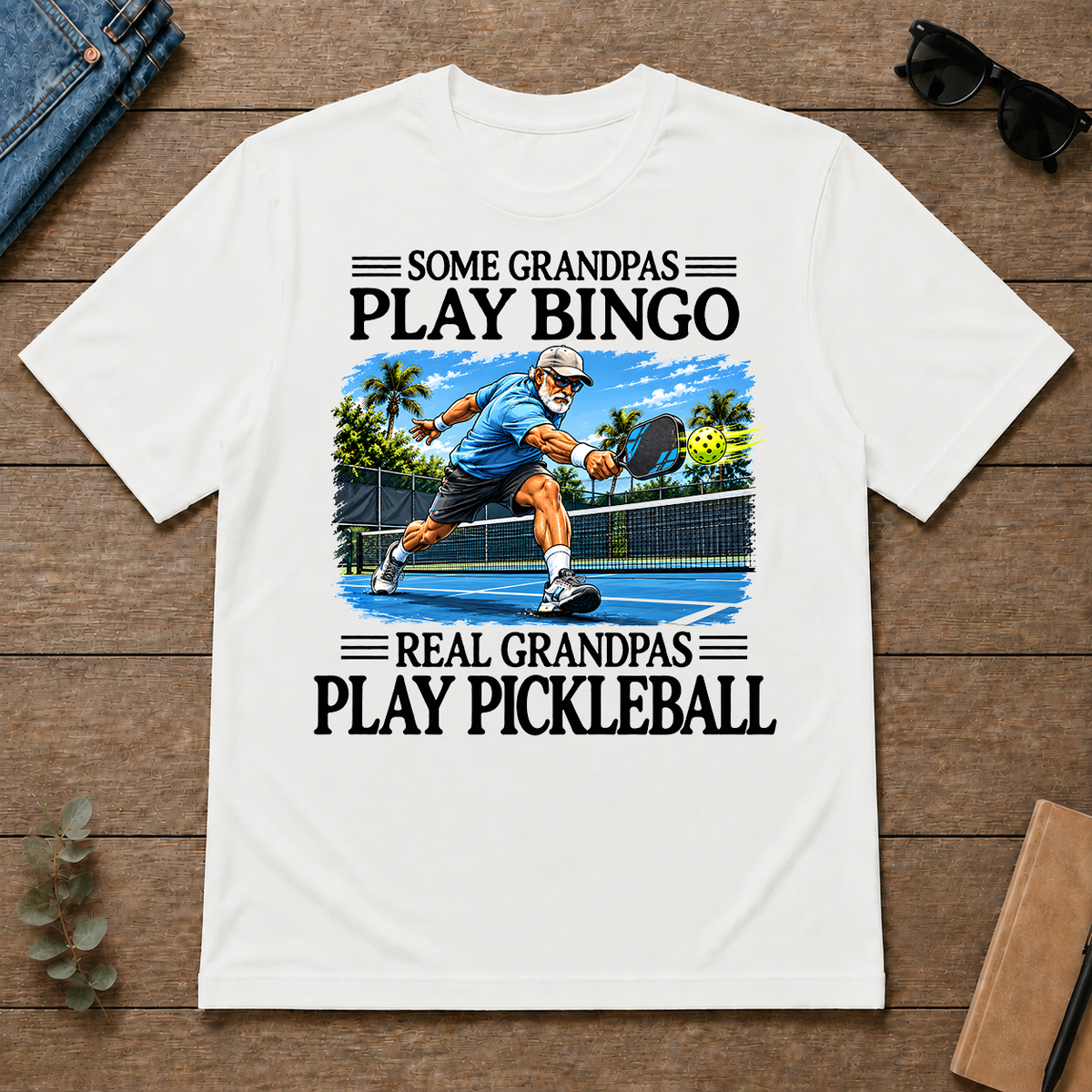 Some Grandpas Play Bingo Real Grandpas Play Pickleball - white - TS2D-White