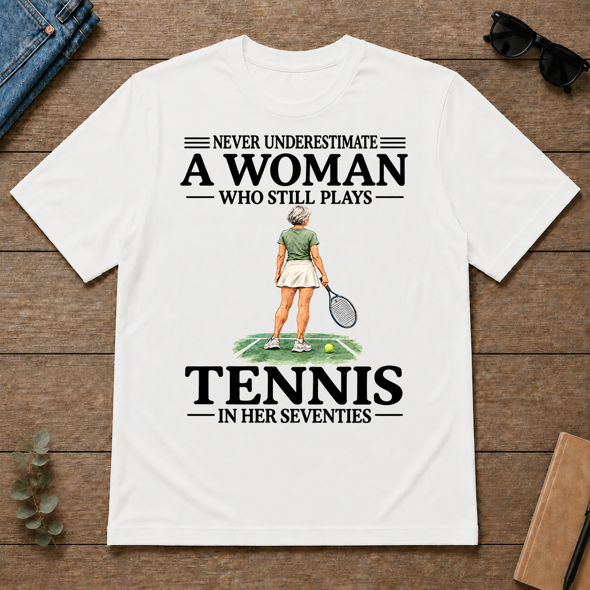 A Woman Still Plays Tennis In Her Seventies - white - TS2D-White